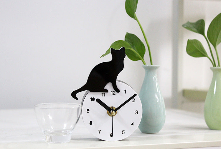 Horloge murale magnétique pour réfrigérateur 3D chat