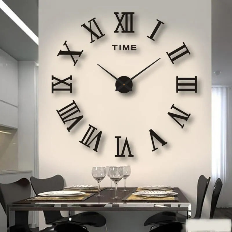 Horloge murale design chiffres romains 3D