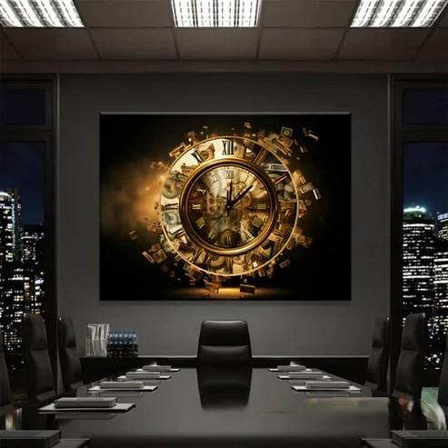 Horloge murale de peinture sur toile