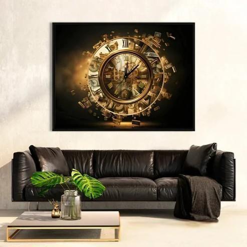 Horloge murale de peinture sur toile