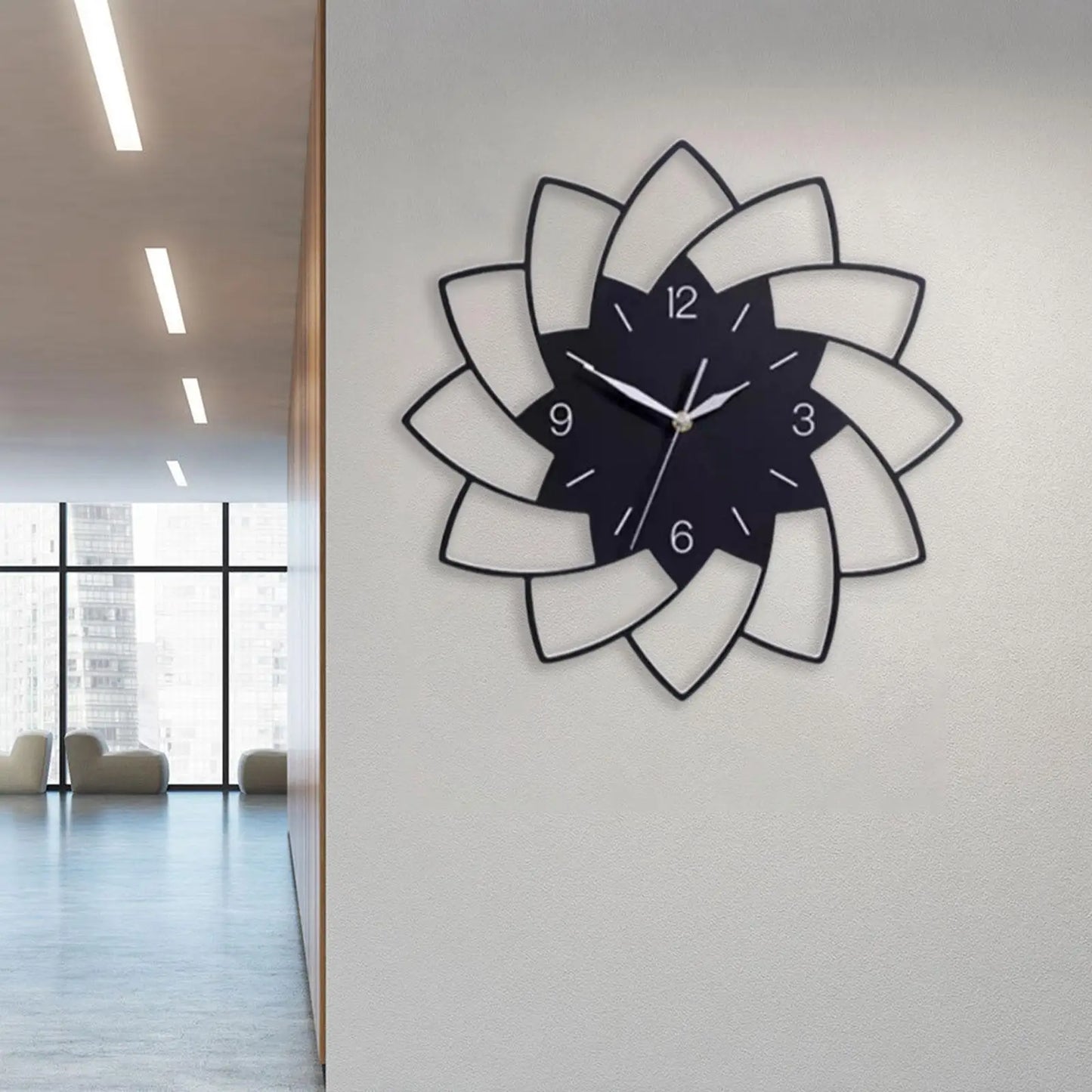 Horloges décoratives créatives en forme de fleur de 12 pouces