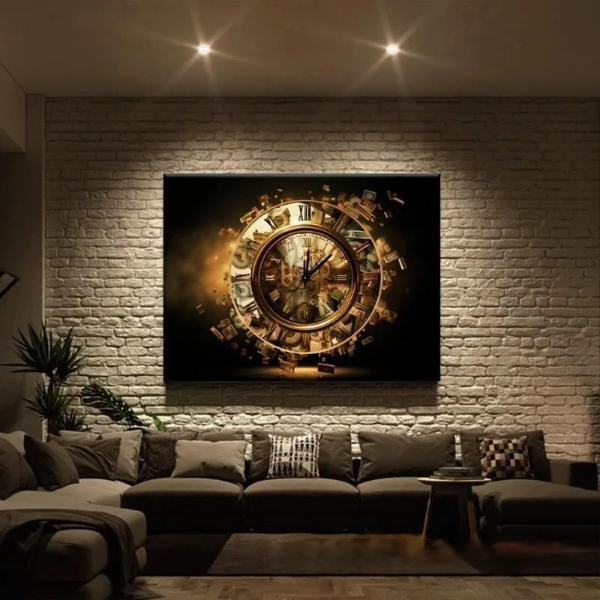 Horloge murale de peinture sur toile