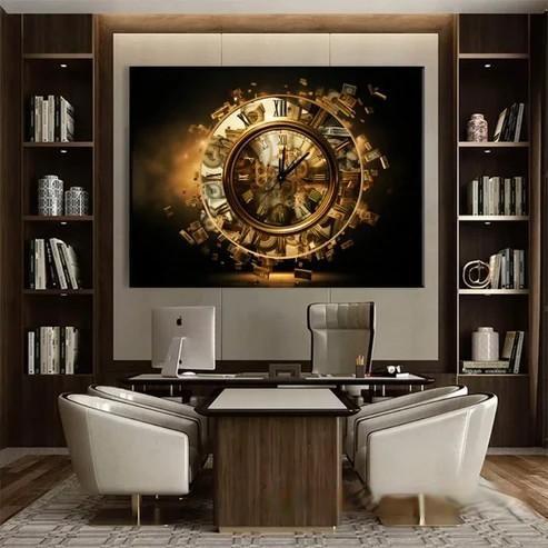 Horloge murale de peinture sur toile