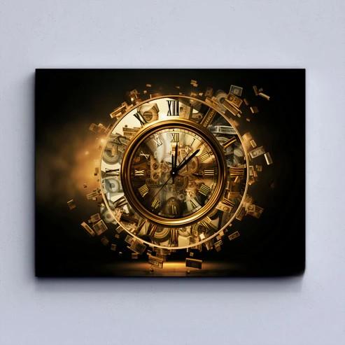 Horloge murale de peinture sur toile