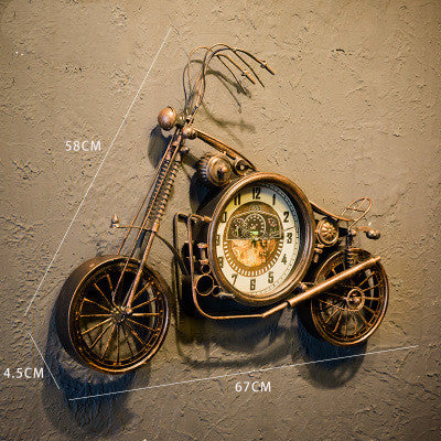 Horloge de moto en fer, décoration murale suspendue